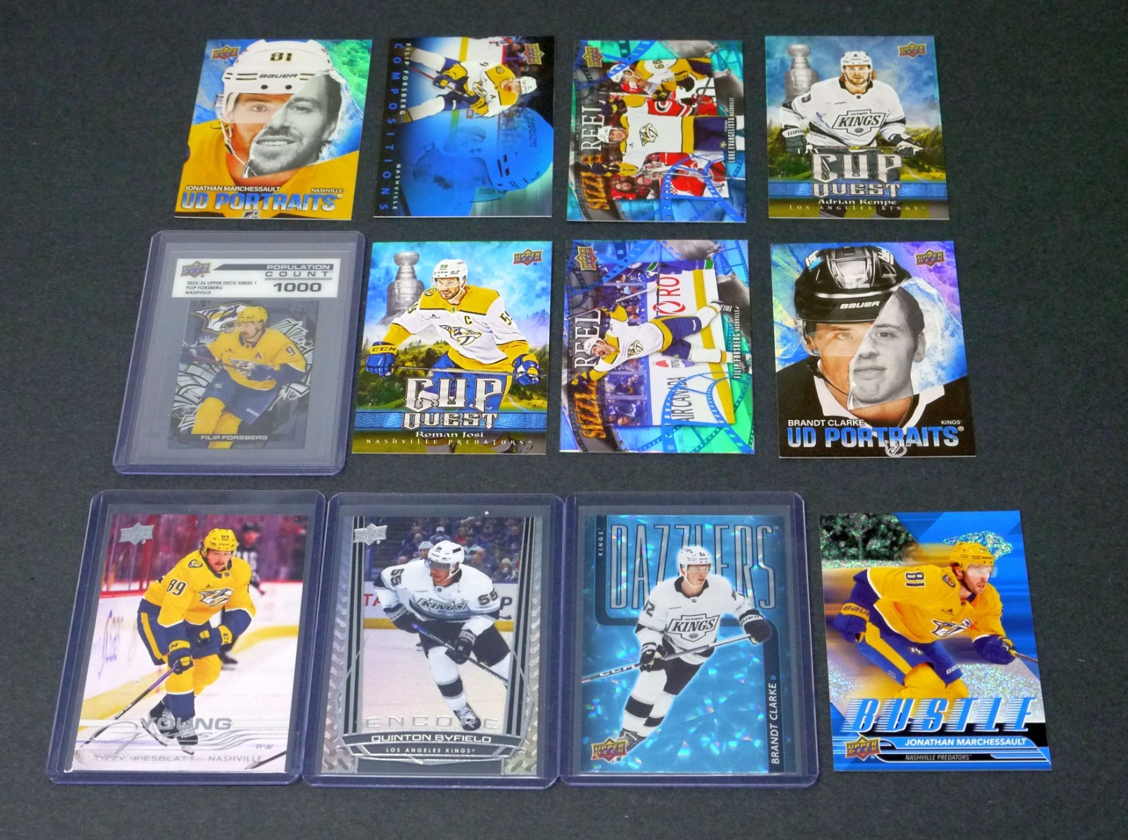 Lot of 12 Various NHL Cards - Inserts / Parallels - Young Guns, Dazzlers, /1000