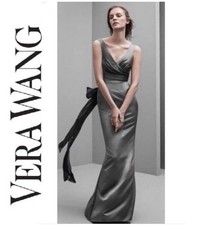 WHITE by Vera Wang Grey Party Bridal Back Bow...