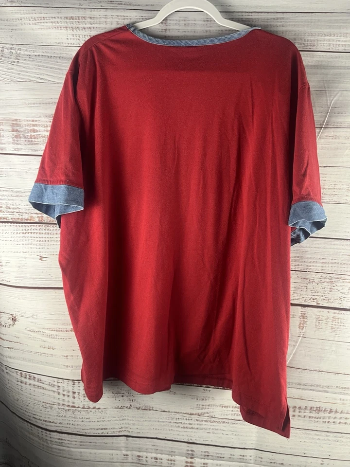 Bobbie Brooks Camiseta Mujer’s 26/28 Rojo Bordado Manga Corta Foto 2 de 4