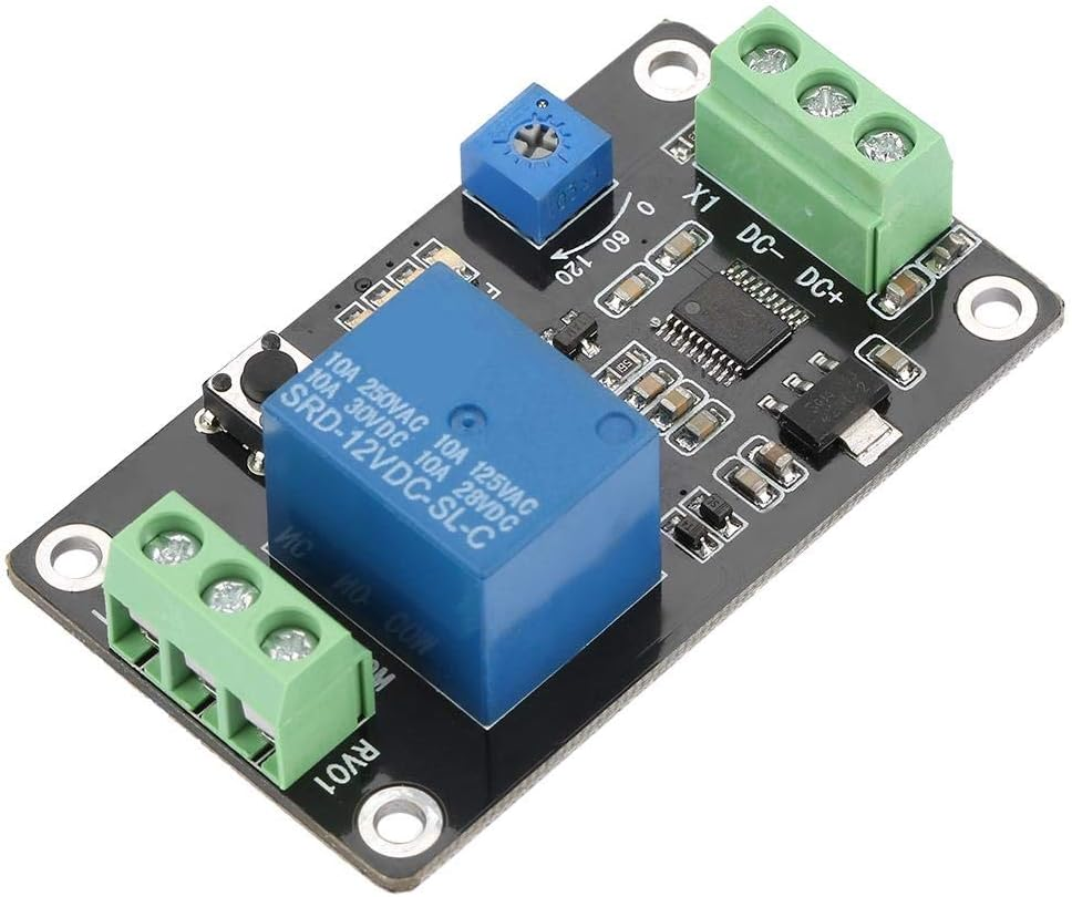 DC 5V/12V/24V Delay Timer Relay, Self-Locking Delay on off Time Switch Super 555