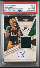2021 XR JORDAN LOVE PATCH AUTO GREEN /5 PSA 7 - 10 Auto Green Bay PACKERS 5/5