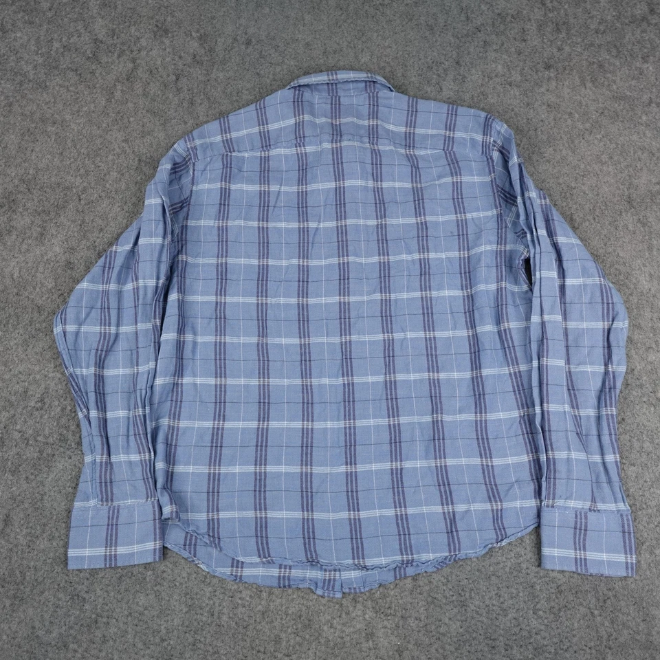 UNTUCKit Shirt Mens Large Blue Plaid Linen Blend Long Sleeve Button Up Garzon - Image 3 of 4