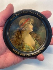 Early WEBER BREWING Tip Tray WAUKESHA WI Pre Prohibition EXCELLENT CONDITION #5