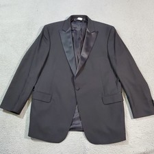 Jos A Bank Tuxedo Jacket Mens 48L Black Wool Dinner Blazer Sport Wedding