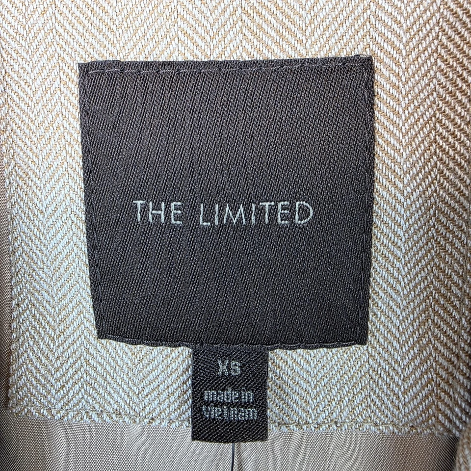 Blazer The Limited para mujer XS beige tostado espiga dos botones forrado traje de carrera Foto 2 de 4