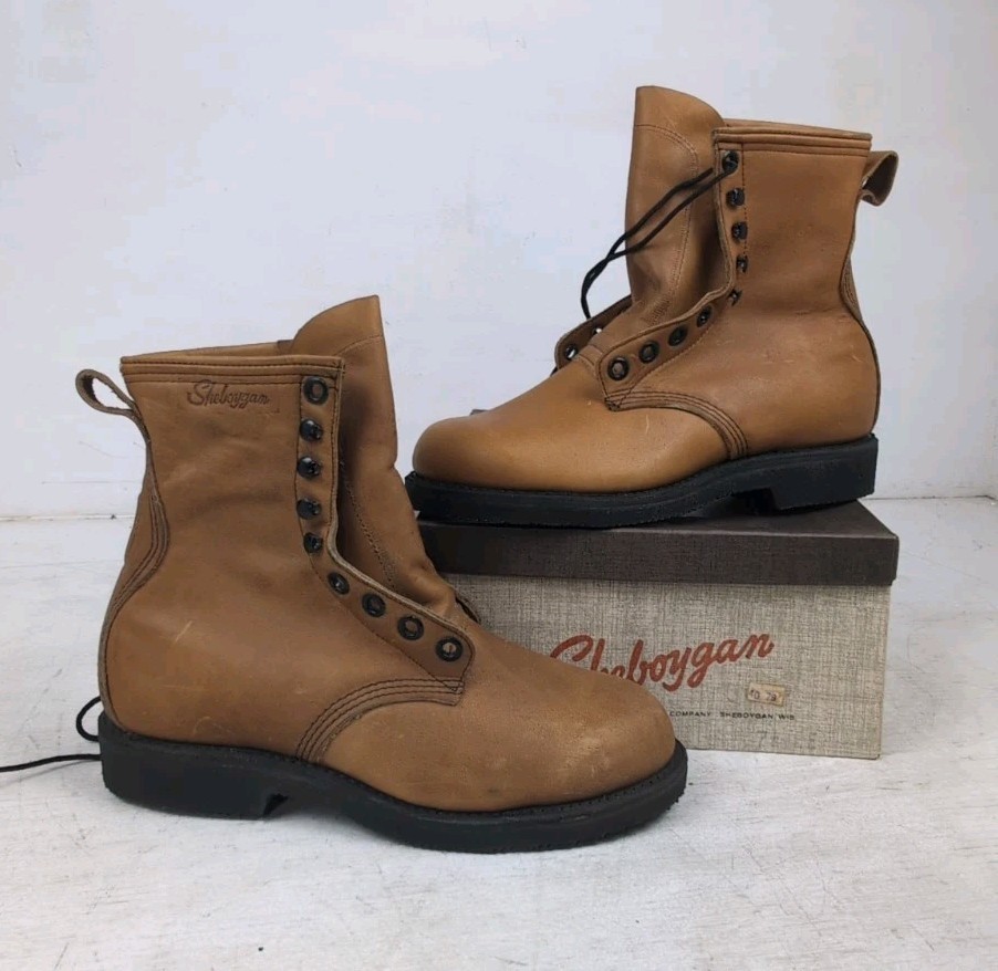 De Colección Sheboygan Jung EE. UU. Cuero Trabajo/Caza Sherpa Forradas Botas Para Hombres 7.5EE NOS