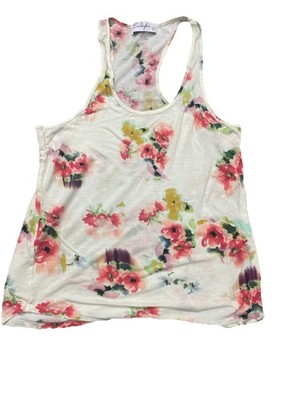 E.Leighs Floral Racer back Tank Top Medium 