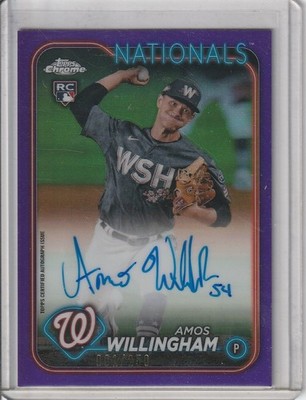 2024 Topps Chrome AMOS WILLINGHAM Purple Refractor AUTO #'d 001/250 (RC)