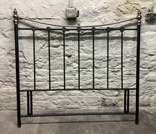 VICTORIAN STYLE KINGSIZE BLACK & GOLD METAL HEADBOARD ~ PICK UP ONLY