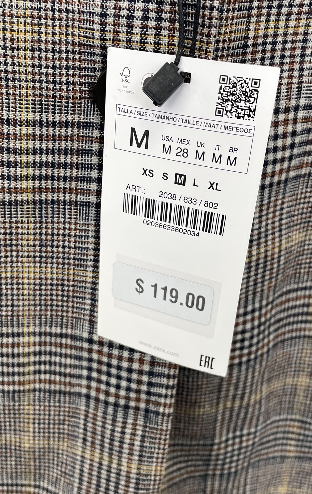 ZARA BASIC Wool Blend Plaid Oversized Double Brea… - image 3