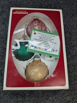 Christmas By Krebs Assorted Glass Ball Ornaments Set of 4 In Box Pre-owned
