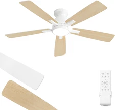 46 Inch Ceiling Fans with Lights, Flush Mount Ceiling Fan and Remote, Modern Low