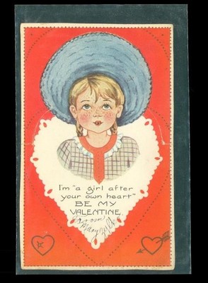 Vintage Holiday Postcard Valentine Pippi Longstocking Embossed Fold Pop Out Card
