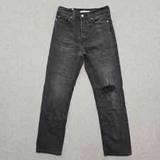 Levi's Jeans Women's Wedgie Straight Size 26 Button Fly Charcoal Wash 26x27