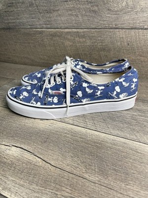 Vans x Peanuts Authentic Unisex M10.5/W12 Skateboard Shoes Blue White Sneakers
