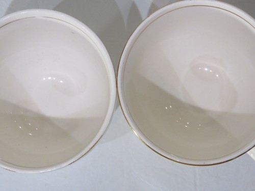 Homer Laughlin guscio d'uovo Nautilus "Aristocrat" 10 tazze e piattini, crema, zucchero - Foto 4 di 11