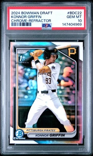 4969 Konnor Griffin 2024 Bowman Draft #BDC-22 Refractor Chrome 1st RC PSA 10