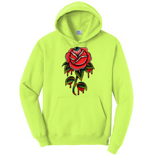 NEW Art Society EYEBALL ROSE NEON YELLOW Hoodie SMALL-4XLARGE MADE IN USA