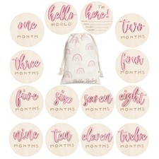 7 Pack 3D Baby Monthly Milestone Card Signs Baby Announcement Sign Double Sid...