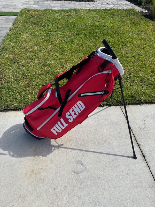 Full Send Golf Stand Bag Red/White Dual Strap Carry Bag Great Condition