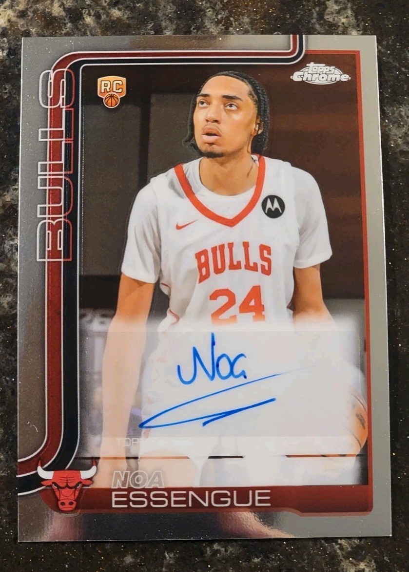 2025-26 Topps Chrome Noa Essengue RC True Silver Autograph Rookie # TCAR-NE