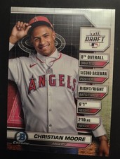 Topps 2024 Bowman Draft Night Chrome Christian Moore Angels BDN-6 Baseball Card