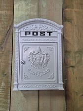 Briefkasten Wandbriefkasten weiß rustikal Antik Stil Alu 45cm Postkasten