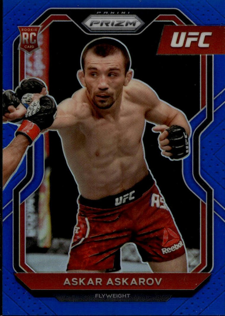 2021 Panini Prizm UFC #8 Askar Askarov Blue Prizms #/199 SN