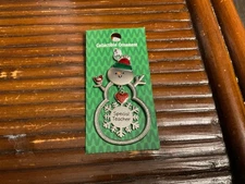 Ganz Pewter Snowman Special Teacher Holiday Ornament 3.5” x 2”