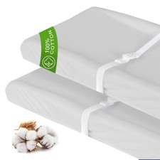 100 Cotton Changing Pad Cover Gray for Boys Girls Cradle Sheet 16" x 32"