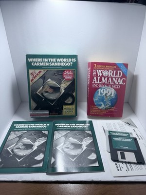 Vintage 1989 IBM PC Where In The World Is Carmen Sandiego? Broderbund 3.5'' Disk