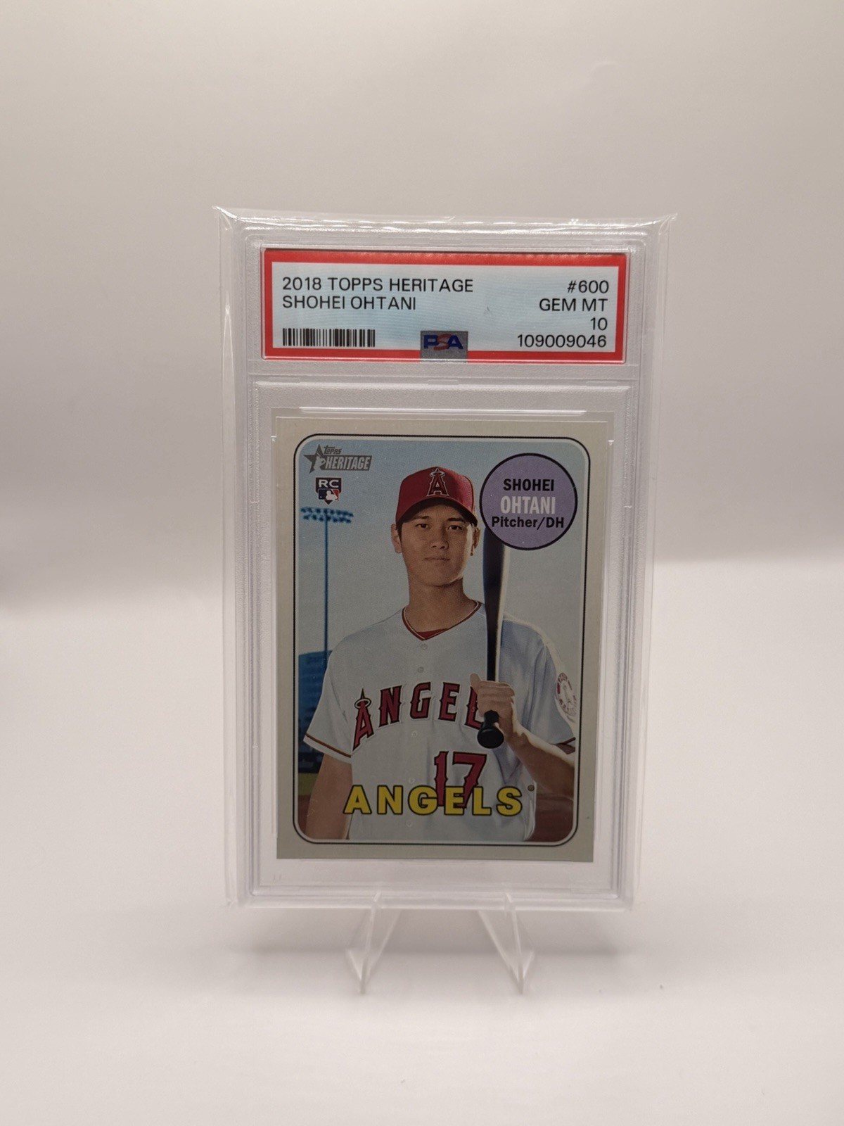 2018 TOPPS HERITAGE #600 SHOHEI OHTANI ROOKIE RC PSA 10 view 1