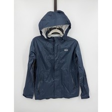 REI Co-op Rainwall Rain Jacket Kids Large 14-16 Navy Blue Waterproof Hooded