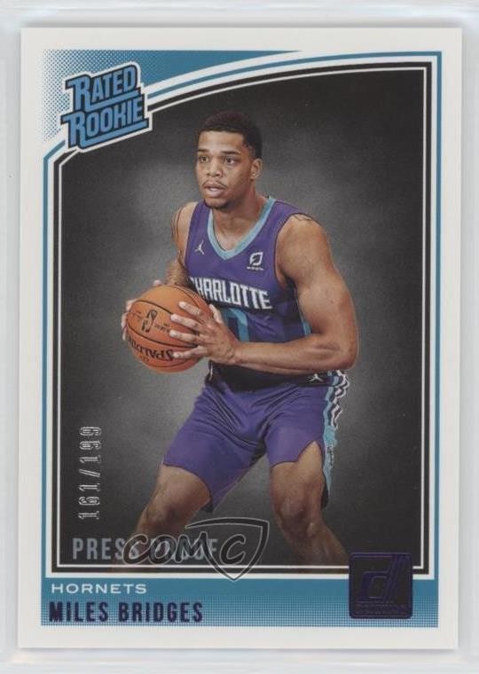 2018 Donruss Rated Rookies Press Proof Purple /199 Miles Bridges Rookie RC 0kf