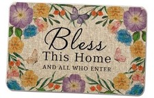 Door Mat Welcome Mat Outdoor Bless This Home Doormat Outside Floor Front Door