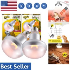 2-Pack 100W Intense Basking Spot UVA Heat Lamp for Reptiles - Long Lasting