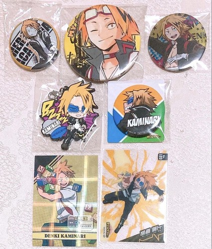 My Hero Academia Kaminari Denki Bulk Goods Set Pins Cards Rubber Strap ...