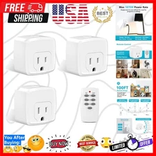 Space-Saving Remote Outlet - 100FT RF Signal for Hassle-Free Appliance Control