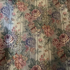 Floral Tapestry Rose Bouquet Upholstry Fabric By The Yard Vines Budding Blossom