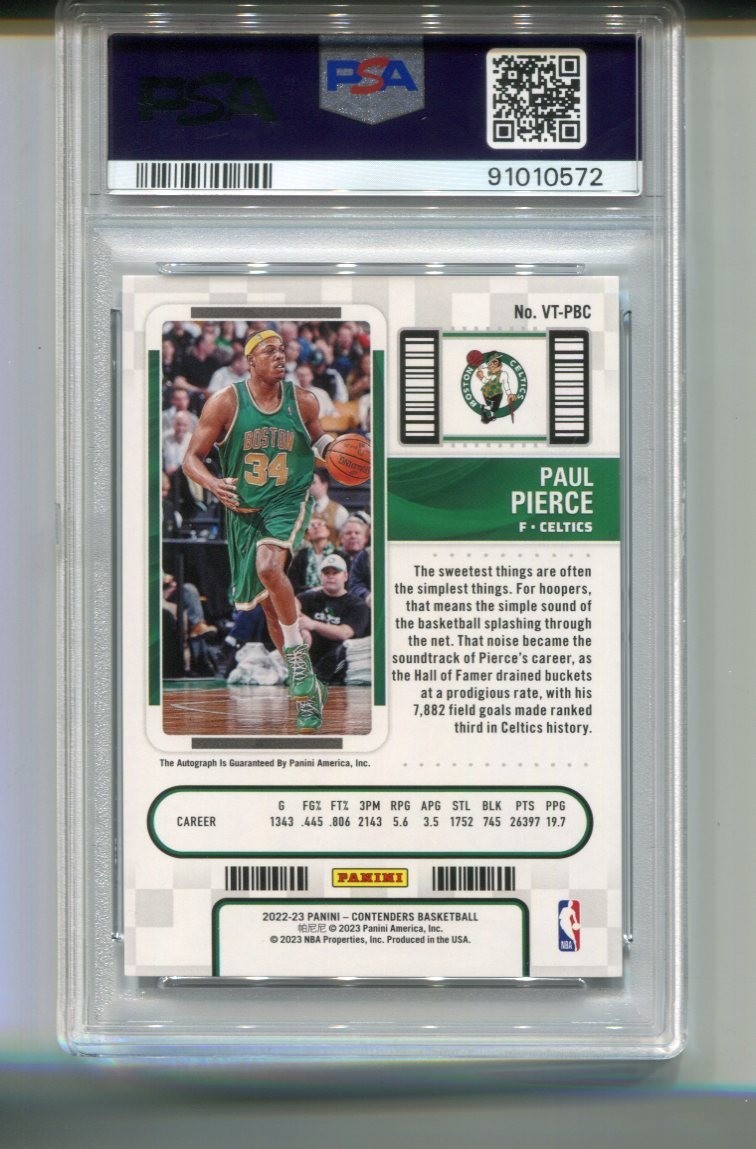 2022 Panini Contenders Paul Pierce Vet Ticket The Finals Auto /49