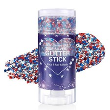 Patriotic Body Glitter Stick, 4th of July Red White Blue Waterproof Face Gel
