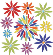 Petal Ceramic Mosaic Tiles for Crafts, 454G Mosaic Tiles Ceramic,Floral Mosaic C