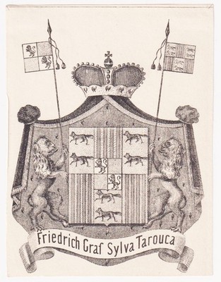 Exlibris Friedrich Karl By Silva-Tarouca Graf Theologe Copperplate Arms 19 Jh