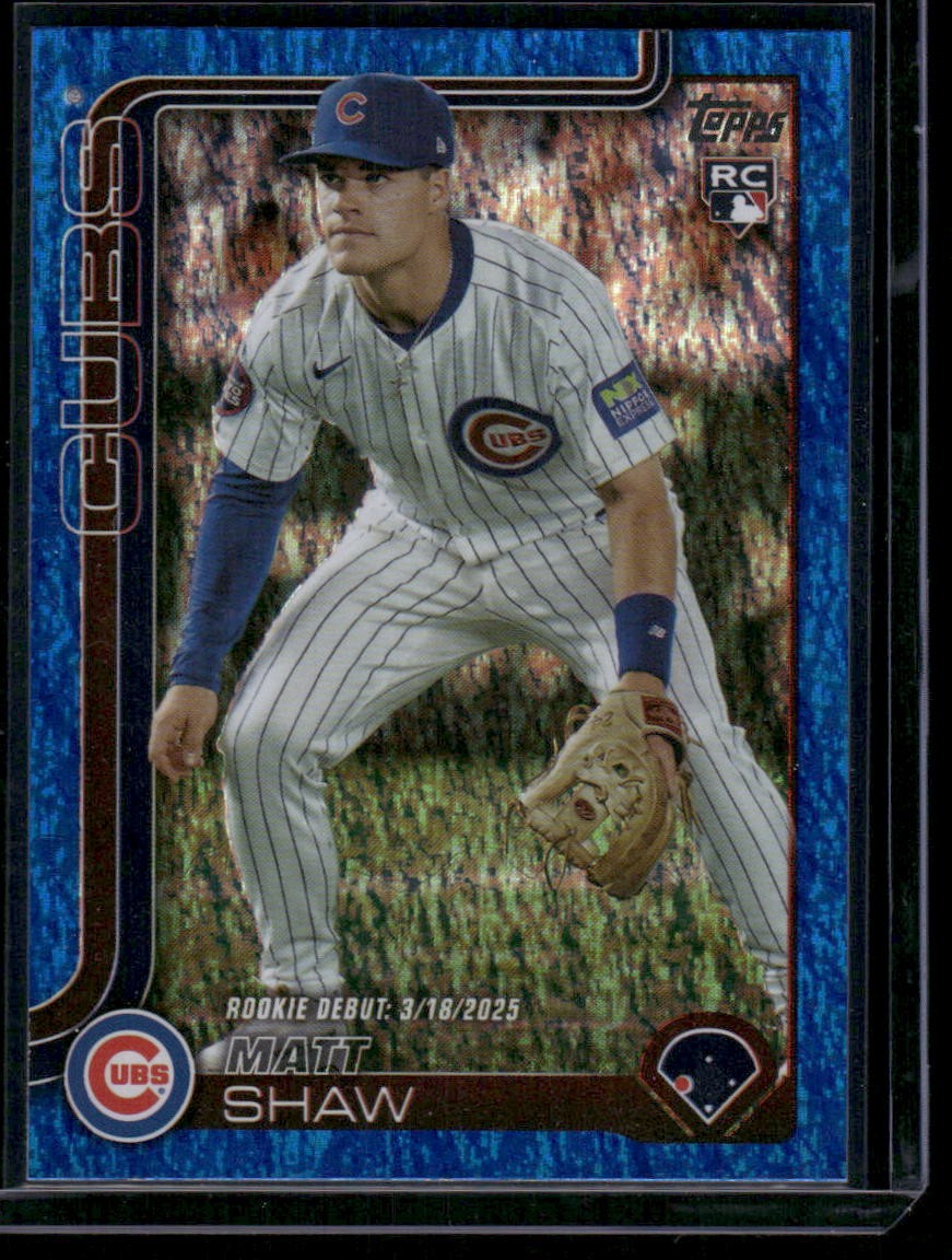 #US345 Matt Shaw 2025 Topps Update Blue Rainbow Foil #124/150