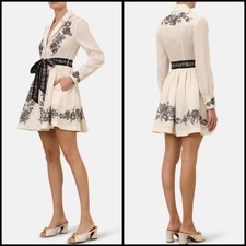 NEW W/TAGS ZIMMERMANN Crush Mini Linen Dress Size 4 Aus 14-16 US 10-12 RARE