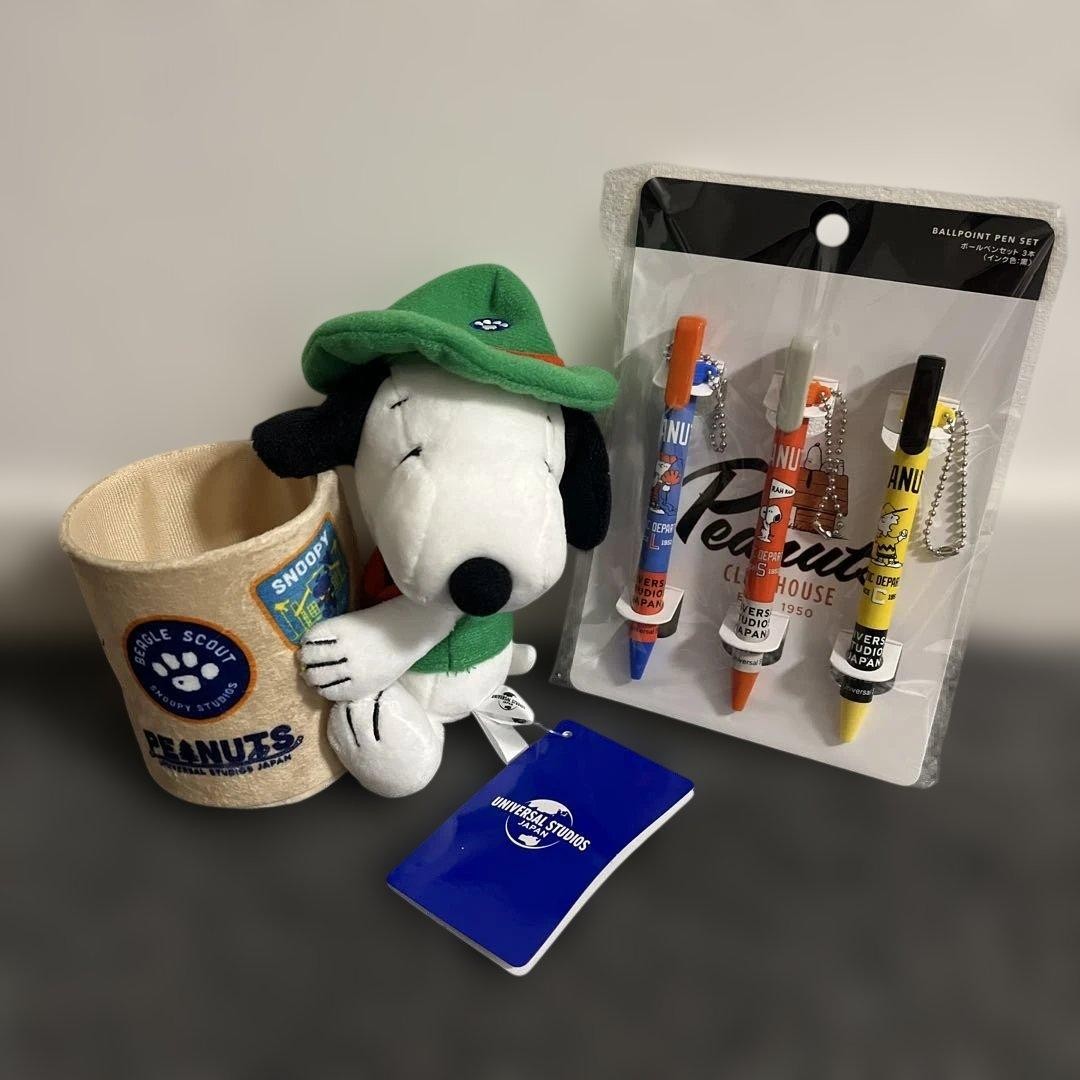 Snoopy USJ Limited Pen Stand & Ballpoint Pen Set, Novelty,