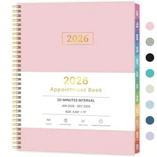 2026 Appointment Book, 30 Minutes-Hourly, Weekly ＆ Monthly Calendar Planner 