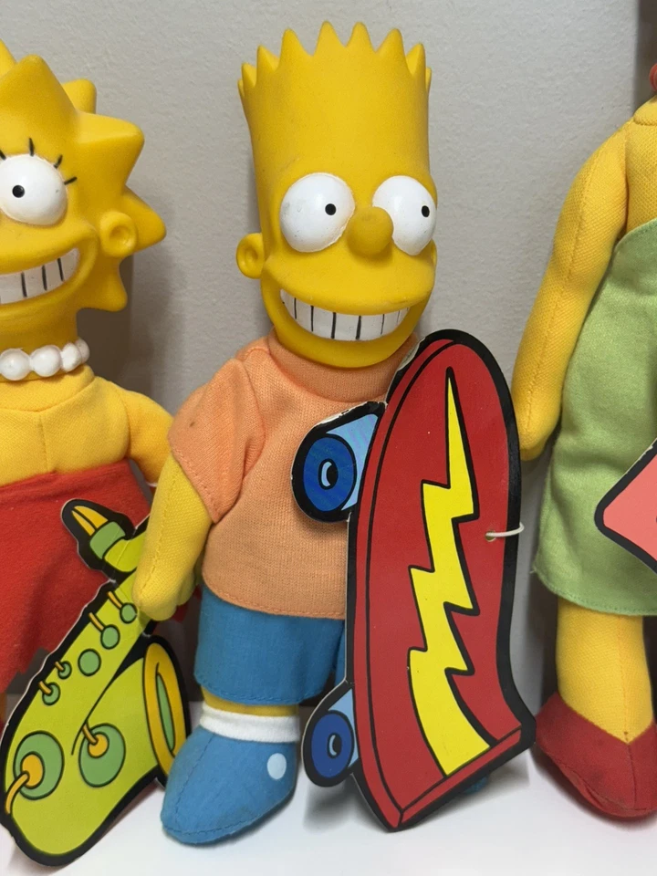 Lote de 5 figuras de peluche vintage 1990 Simpsons Burger King con etiquetas Foto 3 de 4