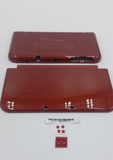 New Nintendo 3ds Xl LL Red Replacement Shells Front/Rear +  Rubbers+Screws+Label