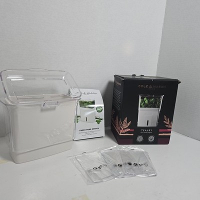 Cole & Mason Fresh Herb Keeper Acrylic Refrigerator Storage Container Open Box